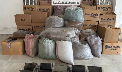 Aydın'da jandarmadan kaçak tütün ve sigara operasyonu