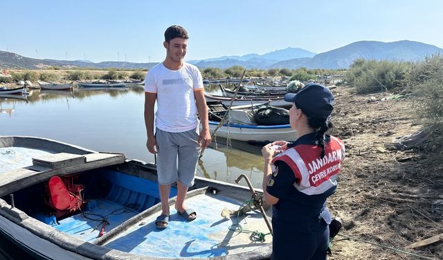 Jandarmadan Bafa Gölü’nde balıkçılara denetim