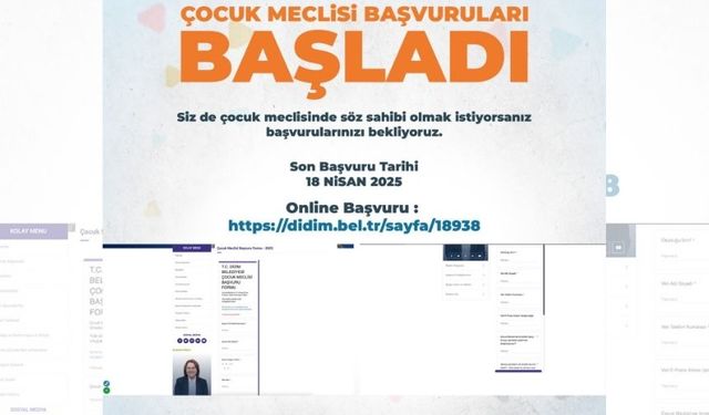 Didim Belediyesi, Çocuk Meclisi başvuruları başladı