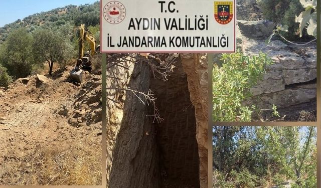Aydın'da kaçak kazı yapan iki şahıs suçüstü yakalandı